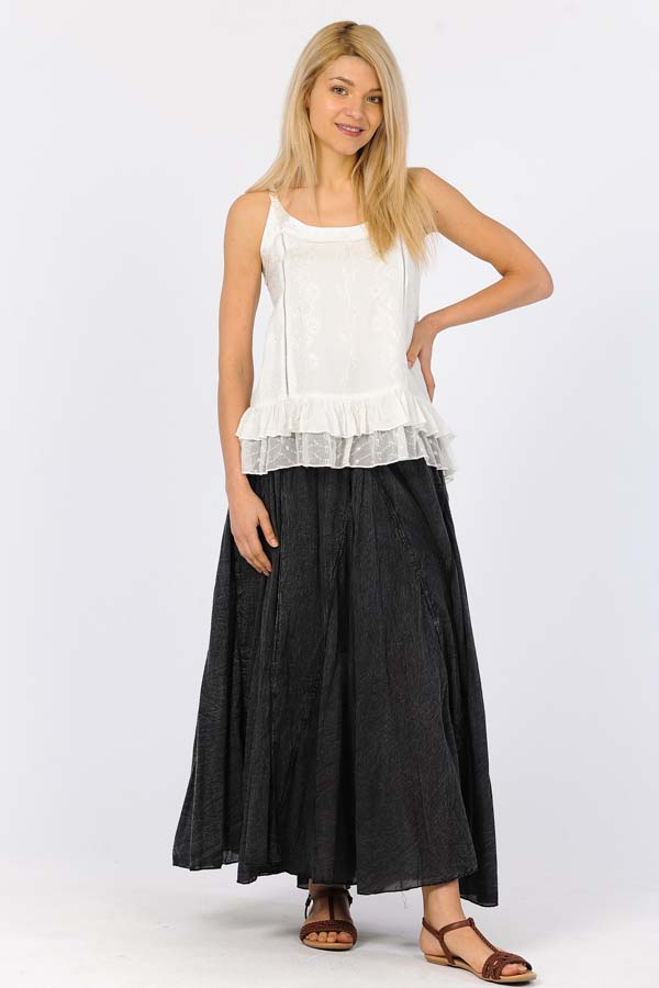 100% Cotton Sandwash Skirt - Black